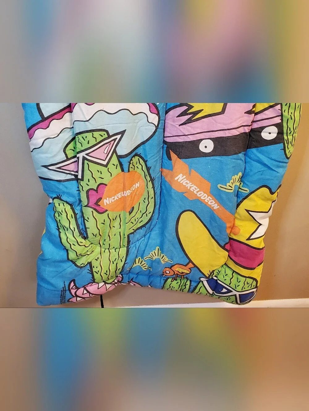 Vintage 1990 Nickelodeon Coleman Kids Sleeping Bag 90s Nick Cartoon Zip